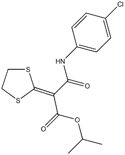 isopropyl 3-(4-chloroanilino)-2-(1,3-dithiolan-2-yliden)-3-oxopropanoate Struktur