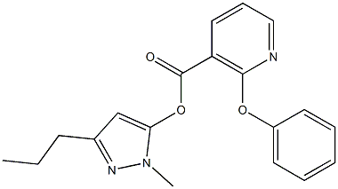 1-methyl-3-propyl-1H-pyrazol-5-yl 2-phenoxynicotinate Struktur