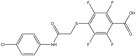 4-{[2-(4-chloroanilino)-2-oxoethyl]thio}-2,3,5,6-tetrafluorobenzoic acid Struktur