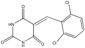 5-(2,6-dichlorobenzylidene)hexahydropyrimidine-2,4,6-trione Struktur