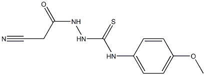 N1-(4-methoxyphenyl)-2-(2-cyanoacetyl)hydrazine-1-carbothioamide Struktur