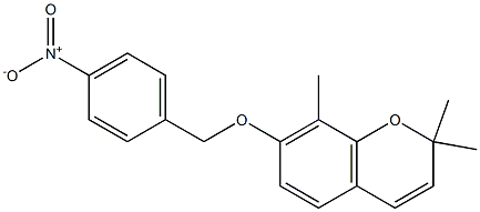 2,2,8-trimethyl-7-[(4-nitrobenzyl)oxy]-2H-chromene Struktur