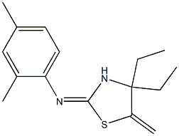 N1-(4,4-diethyl-5-methylidene-1,3-thiazolan-2-yliden)-2,4-dimethylaniline Struktur