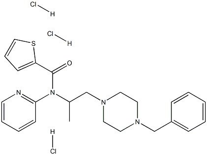 N2-[2-(4-benzylpiperazino)-1-methylethyl]-N2-(2-pyridyl)thiophene-2-carboxamide trihydrochloride Struktur