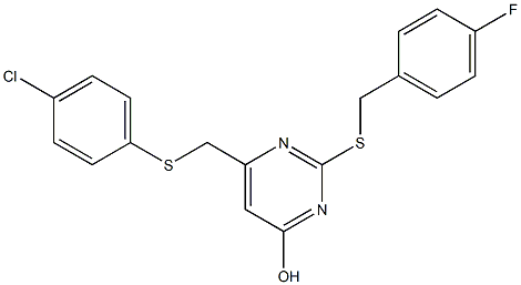 6-{[(4-chlorophenyl)sulfanyl]methyl}-2-[(4-fluorobenzyl)sulfanyl]-4-pyrimidinol Struktur