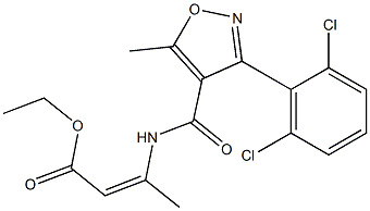 ethyl 3-({[3-(2,6-dichlorophenyl)-5-methylisoxazol-4-yl]carbonyl}amino)but-2-enoate Struktur