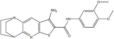 5-amino-N-(3,4-dimethoxyphenyl)-7-thia-1,9-diazatetracyclo[9.2.2.0~2,10~.0~4,8~]pentadeca-2,4(8),5,9-tetraene-6-carboxamide Struktur