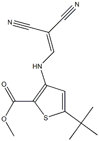 methyl 5-(tert-butyl)-3-[(2,2-dicyanovinyl)amino]thiophene-2-carboxylate Struktur