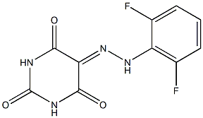 5-[2-(2,6-difluorophenyl)hydrazono]hexahydropyrimidine-2,4,6-trione Struktur