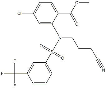 methyl 4-chloro-2-((3-cyanopropyl){[3-(trifluoromethyl)phenyl]sulfonyl}amino)benzoate Struktur