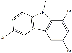 1,3,6-tribromo-9-methyl-9H-carbazole Struktur