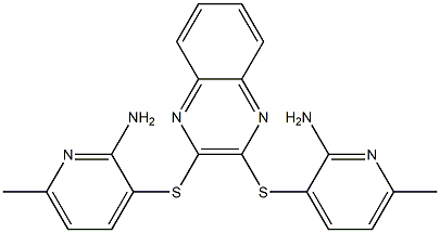 3-({3-[(2-amino-6-methyl-3-pyridyl)thio]quinoxalin-2-yl}thio)-6-methylpyrid in-2-amine Struktur