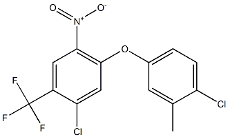 1-chloro-5-(4-chloro-3-methylphenoxy)-4-nitro-2-(trifluoromethyl)benzene Struktur