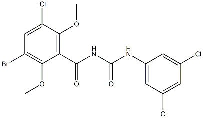 N-(3-bromo-5-chloro-2,6-dimethoxybenzoyl)-N'-(3,5-dichlorophenyl)urea Struktur