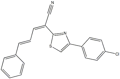 2-[4-(4-chlorophenyl)-1,3-thiazol-2-yl]-5-phenylpenta-2,4-dienenitrile Struktur