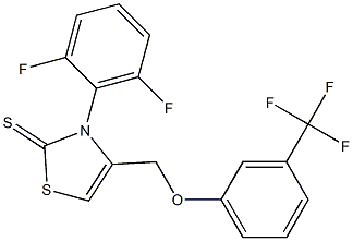 3-(2,6-difluorophenyl)-4-{[3-(trifluoromethyl)phenoxy]methyl}-1,3-thiazole-2(3H)-thione Struktur