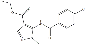 ethyl 5-[(4-chlorobenzoyl)amino]-1-methyl-1H-pyrazole-4-carboxylate Struktur