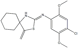 N1-(4-methylidene-3-thia-1-azaspiro[4.5]dec-2-yliden)-4-chloro-2,5-dimethox yaniline Struktur