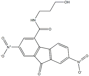 N4-(3-hydroxypropyl)-2,7-dinitro-9-oxo-9H-4-fluorenecarboxamide Struktur