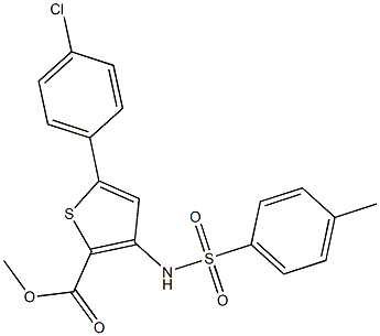 methyl 5-(4-chlorophenyl)-3-{[(4-methylphenyl)sulfonyl]amino}thiophene-2-ca rboxylate Struktur