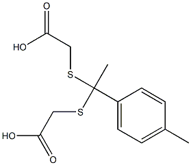 2-{[1-[(carboxymethyl)thio]-1-(4-methylphenyl)ethyl]thio}acetic acid Struktur