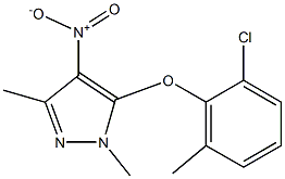 5-(2-chloro-6-methylphenoxy)-1,3-dimethyl-4-nitro-1H-pyrazole Struktur