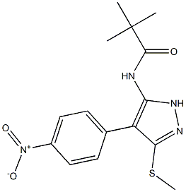 N1-[3-(methylthio)-4-(4-nitrophenyl)-1H-pyrazol-5-yl]-2,2-dimethylpropanamide Struktur