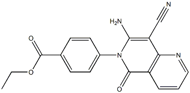 ethyl 4-[7-amino-8-cyano-5-oxo[1,6]naphthyridin-6(5H)-yl]benzenecarboxylate Struktur