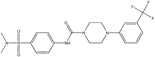 N-{4-[(dimethylamino)sulfonyl]phenyl}-4-[3-(trifluoromethyl)phenyl]tetrahydro-1(2H)-pyrazinecarboxamide Struktur