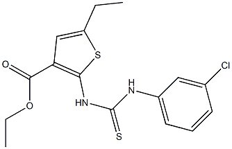 ethyl 2-{[(3-chloroanilino)carbothioyl]amino}-5-ethylthiophene-3-carboxylate Struktur