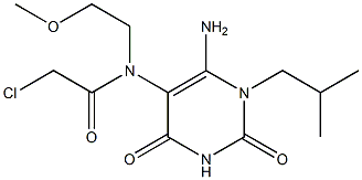 N-(6-Amino-1-isobutyl-2,4-dioxo-1,2,3,4-tetrahydro-pyrimidin-5-yl)-2-chloro-N-(2-methoxy-ethyl)-acetamide Struktur