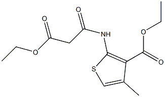 ethyl 2-[(3-ethoxy-3-oxopropanoyl)amino]-4-methylthiophene-3-carboxylate Struktur