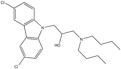 1-(dibutylamino)-3-(3,6-dichloro-9H-carbazol-9-yl)propan-2-ol Struktur