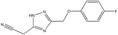 2-{3-[(4-fluorophenoxy)methyl]-1H-1,2,4-triazol-5-yl}acetonitrile Struktur