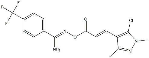 O1-[3-(5-chloro-1,3-dimethyl-1H-pyrazol-4-yl)acryloyl]-4-(trifluoromethyl)benzene-1-carbohydroximamide Struktur