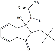 3-(tert-butyl)-8b-hydroxy-4-oxo-4,8b-dihydroindeno[1,2-c]pyrazole-1(3aH)-carboxamide Struktur