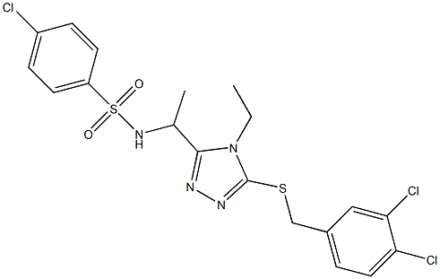 4-chloro-N-(1-{5-[(3,4-dichlorobenzyl)sulfanyl]-4-ethyl-4H-1,2,4-triazol-3-yl}ethyl)benzenesulfonamide Struktur