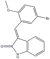 3-(5-bromo-2-methoxybenzylidene)indolin-2-one Struktur