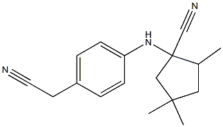 1-[4-(cyanomethyl)anilino]-2,4,4-trimethylcyclopentane-1-carbonitrile Struktur