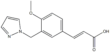 (E)-3-(3-((1H-pyrazol-1-yl)methyl)-4-methoxyphenyl)acrylic acid Struktur