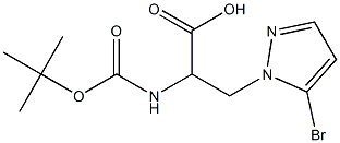 3-(5-bromo-1H-pyrazol-1-yl)-2-(tert-butoxycarbonylamino)propanoic acid Struktur