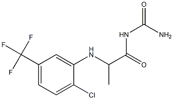 (2-{[2-chloro-5-(trifluoromethyl)phenyl]amino}propanoyl)urea Struktur