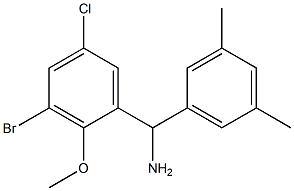 (3-bromo-5-chloro-2-methoxyphenyl)(3,5-dimethylphenyl)methanamine Struktur