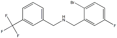 [(2-bromo-5-fluorophenyl)methyl]({[3-(trifluoromethyl)phenyl]methyl})amine Struktur