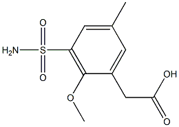 [3-(aminosulfonyl)-2-methoxy-5-methylphenyl]acetic acid Struktur