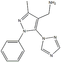 [3-methyl-1-phenyl-5-(1H-1,2,4-triazol-1-yl)-1H-pyrazol-4-yl]methanamine Struktur