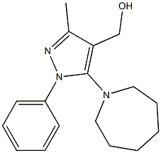 [5-(azepan-1-yl)-3-methyl-1-phenyl-1H-pyrazol-4-yl]methanol Struktur