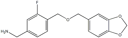 {4-[(2H-1,3-benzodioxol-5-ylmethoxy)methyl]-3-fluorophenyl}methanamine Struktur