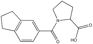 1-(2,3-dihydro-1H-inden-5-ylcarbonyl)pyrrolidine-2-carboxylic acid Struktur