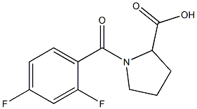 1-(2,4-difluorobenzoyl)pyrrolidine-2-carboxylic acid Struktur